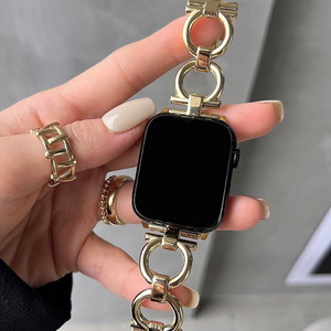 <span class=keywords><strong>Bracelet</strong></span> de chaîne en métal pour filles cool de mode de luxe pour <span class=keywords><strong>Apple</strong></span> <span class=keywords><strong>Watch</strong></span> Series 10 9 8 7 6 SE <span class=keywords><strong>5</strong></span> 3 45/44/42/41mm <span class=keywords><strong>Bracelet</strong></span> rond de mode 46mm - Product Image 5