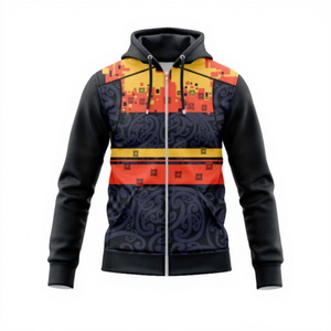 Veste à capuche unisexe violette avec fermeture éclair et logos sur les manches pour les fans de la NRL Australie Papouasie-Nouvelle-Guinée Nouvelle-Zélande - Product Image 3