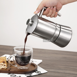 HIGHWIN Cafetière à expresso pour cuisinière <span class=keywords><strong>6</strong></span> <span class=keywords><strong>tasses</strong></span> en acier inoxydable à <span class=keywords><strong>induction</strong></span> Cafetière Moka - Product Image 4