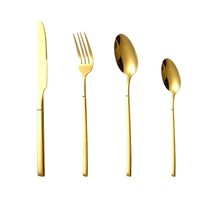 DINGYONG OEM/ODM Ensemble de 4 couverts en acier inoxydable (couteau, fourchette, cuillère) finition miroir, style nordique, pour restaurant, hôtel, salle à manger, thème chevalier