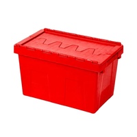 Bac de stockage en plastique robuste, empilable et emboîtable, avec couvercle, grande capacité, pour entrepôt, distribution, transport et logistique