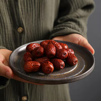 Retro vintage planten eco-vriendelijke keramische schaal grove aardewerk roest glazuur snack fruit thee servies set keuken bruiloft feest gebruik