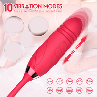 Vibrador Anal 3 en 1 con Estimulación de Clítoris, Dildo con Succión de Rosa, Masajeador Vaginal, Juguetes Sexuales para Mujeres
