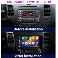 Autoradio Android 13 avec GPS intégré, CarPlay, caméra de recul, USB, support tableau de bord, garantie 1 an pour Cerato K3 Forte 2013-2018