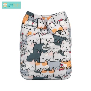 ALVABABY-pantalones de tela para bebé, pañales de tela reutilizables lavables con Estampado de sandía - Product Image 3