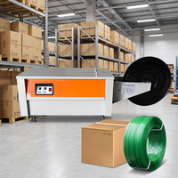 Machine à cerclage à profil bas, équipement de table compact pour scelleuse de cartons, cerclage de bande PP, opérations d'emballage de boîtes en entrepôt