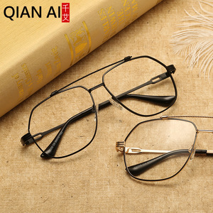 Nouvelles lunettes de vue unisexes carrées à double pont en métal, style rétro minimaliste, monture intégrale, anti-UV, anti-lumière bleue, tendance mode - Product Image 2