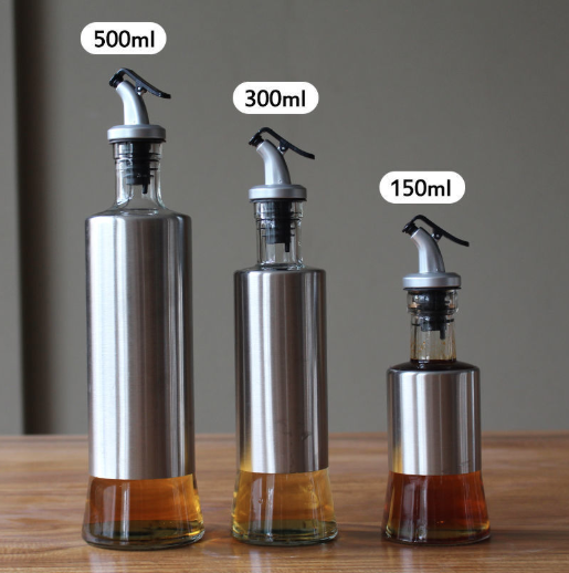 150 ml 300 ml 500 ml Leak-proof Glass Oiler Transparent Glass Bottles For Olive Oil With Stopper