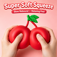 Reuze kersen squishy speelgoed, langzaam terugverend gesimuleerd fruit stressverlichtend knijp fidget speelgoed