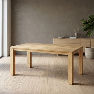Table à manger rectangulaire en teck massif pour extérieur, jardin, terrasse, 4 places, imperméable, écologique, durable, design moderne, assemblage facile - Product Image 3