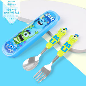 <span class=keywords><strong>Fourchette</strong></span> et cuillère en acier inoxydable 3D <span class=keywords><strong>Disney</strong></span>, ensemble mignon de trois pièces pour la rentrée scolaire - Product Image 3