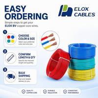 Kabel Listrik Inti Tembaga BV BVR 450/750V 2.5mm 4mm Tahan Api untuk Sirkuit Penerangan Bangunan