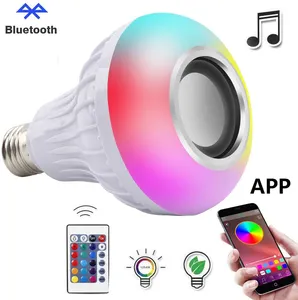 Ce Rohs E27 B22 Afstandsbediening App Bediening Rgb Multi Color Veranderende Speaker Blue Tooth Generatie Ii Led Smart Gloeilamp