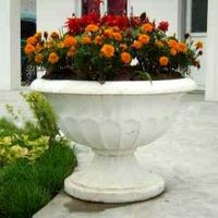 Pot de fleurs décoratif extérieur moderne de style européen en GRC, résistant aux intempéries, pour l'aménagement paysager des cours d'hôtels