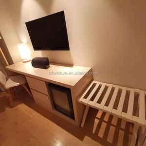 Modern Bedroom Sets Wood King Bed Frame With Headbaod Nightstand <b>Wardrobe</b> & Side Table For 3 Star Hotel Room Furnishing Projects - Product Image 4