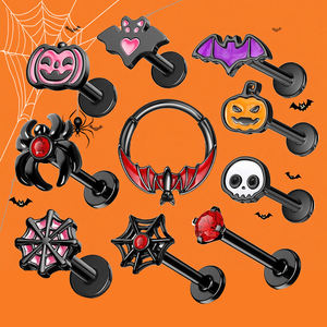 Halloween G23 Titan ASTM F136 Mũi Vòng Nội Bộ Threaded Với CZ Lip Labret Vòng Cơ Thể <span class=keywords><strong>Piercing</strong></span> Đồ Trang Sức - Product Image 3