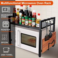 Estante Ajustable de Acero al Carbono para Horno de Microondas, de 3 Niveles, Expandible, Organizador de Almacenamiento para Cocina, Ahorrador de Espacio para Encimera