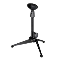Support de microphone sans fil portable de bureau mini, trépied pliable avec support de micro réglable en plastique durable