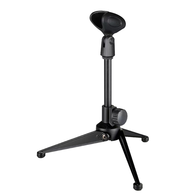 Mini Portable Desktop Lavalier Wireless Microphone Stand Bracket Foldable Tripod with Adjustable Mic Holder Made Durable Plastic