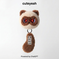 Porte-clés en peluche interactif vocal IA personnalisé par le fabricant, effets sonores réalistes, jouet portable, breloque de sac, porte-clés électronique en peluche