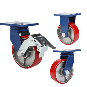 WeiHang <span class=keywords><strong>heavy</strong></span> <span class=keywords><strong>duty</strong></span> ferro núcleo PU rodízio rodas giratórias 360 graus rodízio roda - Product Image 4