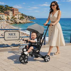 Supplier Custom Kids Tricycle <strong>with</strong> <strong>Handle</strong> Foldable 9 in 1 Adjustable Seat Parent <strong>Handle</strong> Lightweight <strong>Toddler</strong> <strong>Trike</strong> for 1-5 Years - Product Image 1