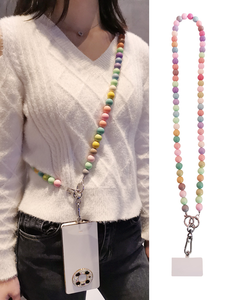 Chaîne à longue sangle pour <span class=keywords><strong>téléphone</strong></span> portable, collier à bandoulière, avec des perles, pour étui - Product Image 4