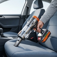 Aspirateur à main sans fil sans balais 18,5 V 100 W rechargeable, forte aspiration 22 kPa, pour voiture et nettoyage domestique