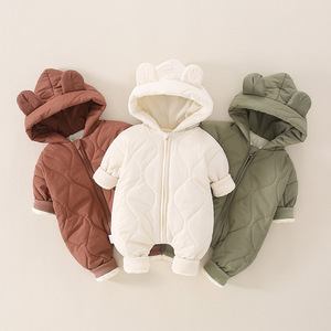 Combinaison d'hiver à capuche pour nouveau-nés filles et garçons, salopette chaude pour bébés, manteau de neige pour enfants, combinaison ours pour tout-petits, vêtements d'extérieur - Product Image 1