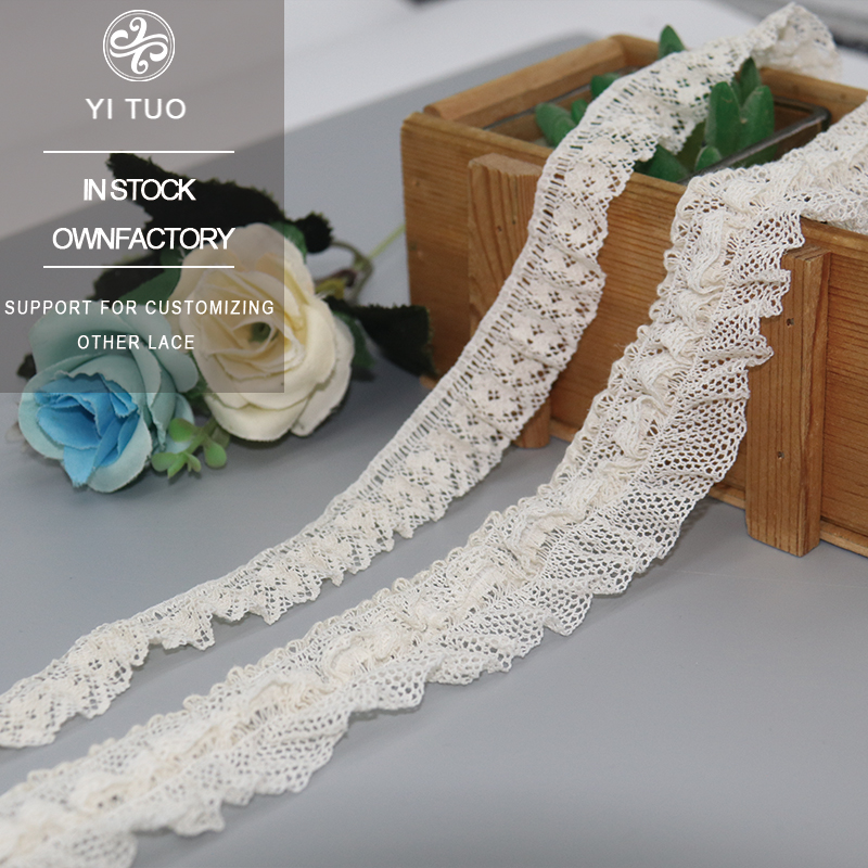 10 Yards Organza Ruffle Ribbon - 4 Inch Wide Pleated Lace Trim For Sewing & Crafts