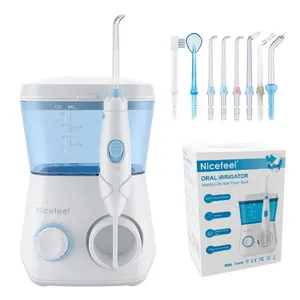 Nicefeel Irrigator Miệng Flosser nước máy bay phản lực nha khoa răng sạch hơn máy bay phản lực thủy với 600ml bể nước & 7 vòi phun và 1 bàn chải đánh răng