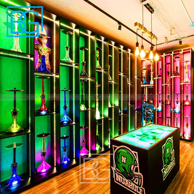 tobacco shop design Smoke Shop Display Showcase: Modern Hookah Lounge Furniture Set for Tobacco  Retail Shops & Mall Showcases