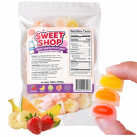 Bonbons en cire rétro de la série Lait de Sweet Shop, sac en vrac de 12 oz (55-65 pièces), saveurs crémeuses fruitées triples (banane, fraise, melon) – Ancien modèle