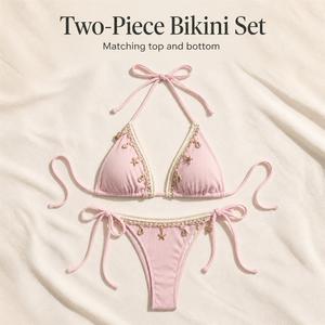 Maillot de bain bikini côtelé pour femme, idéal pour l'été, la plage et les vacances - Product Image 1