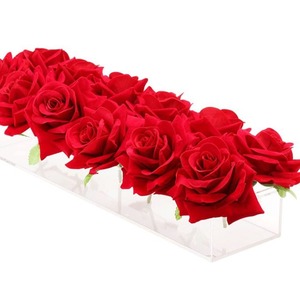 Acrylic <b>Flower</b> <b>Box</b> Rectangle 18 Holes 40x10x7 Cm Modern Desktop Display Vase For Preserved <b>Flowers</b> Storage And Placement - Product Image 5