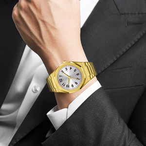 Montre de sport de luxe ultra-fine carrée pour homme, cadran argenté et doré avec chiffres arabes, étanche, pour médecins, infirmiers, professionnels, à quartz - Product Image 4