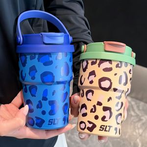 Leopard Print Stainless Steel Tumbler 316 Insulated <b>Double</b> <b>Wall</b> Travel <b>Mug</b> For Outdoor Office Car Use - Product Image 3