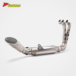 Système d'échappement pour moto Yamaha <span class=keywords><strong>MT09</strong></span> en acier inoxydable, montage bas, coupe courte oblique, silencieux nid d'abeille 60 mm, 2014-2024, style agressif - Product Image 3