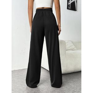 Pantalones Deportivos Anchos FOXA para Mujer, Cintura Alta, Holgados, Casuales, con Cordón Ajustable, Bolsillos, 100% Algodón, Tela de Rizo - Product Image 3