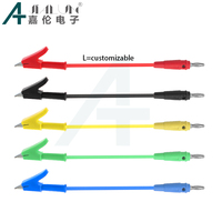 Cable de prueba JIA LUN con conector banana de 4 mm a pinza de cocodrilo, cable de silicona y latón, longitud de 25/50/100 cm