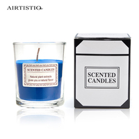 Bougie naturelle 1 pièce, cire de soja, différentes couleurs, en verre transparent, bougie parfumée avec ensembles de cadeaux, boîte pour décoration de mariage à domicile