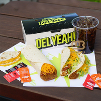 Emballage écologique à emporter pour fast-food Nachos Burritos Tacos Wrap holder Family Sharing Paper Modular Compartment Box Container