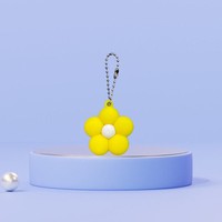Gantungan Kunci Souvenir Bunga Kecil Tiga Dimensi dari Plastik PVC Karet Lunak Gaya Anime Jincan DIY dengan Cetak UV untuk Botol Air