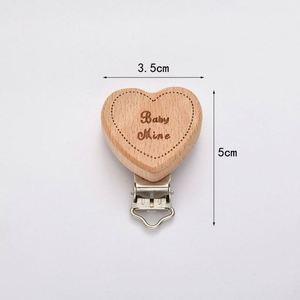 Attache-tétine en bois de hêtre écologique de haute qualité avec gravure animale de dessin animé – Chaînes de sucettes pour bébés – Dropshipping - Product Image 3