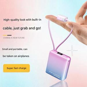 Offres Spéciales 10000mAh Power Bank 66W <span class=keywords><strong>Super</strong></span> rapide avec câble intégré Affichage numérique Alliage d'aluminium Mini Power Bank OEM Vente en gros - Product Image 2
