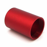 Manchon de cylindre en aluminium anodisé rouge usiné sur commande par CNC, boîtier de barillet en alliage d'aluminium à filetage interne pour équipement de précision