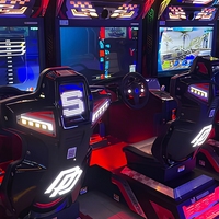 Machine de jeu de course à monnayeur, simulateur de course automobile d'arcade avec siège baquet et cabinet LED pour centre de jeux d'amusement