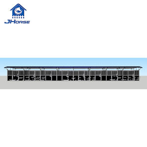 Panel HDPE galvanis portabel, pintu kios kuda portabel Panel stabil tempat tinggal sementara luar ruangan stabil dengan atap - Product Image 5