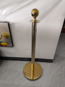 201 Stainless Steel Golden Ball Top Stanchion Queue Barrier Crowd Control Rope Post Hotel Wedding Red Carpet <strong>VIP</strong> Isolation <strong>Stand</strong> - Product Image 3