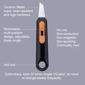 Utility Knives Safety Ceramic Box Cutter With Sawtooth Edge Box Opener Zirconia Knives Cardboard OEM Portable Paper Cutting